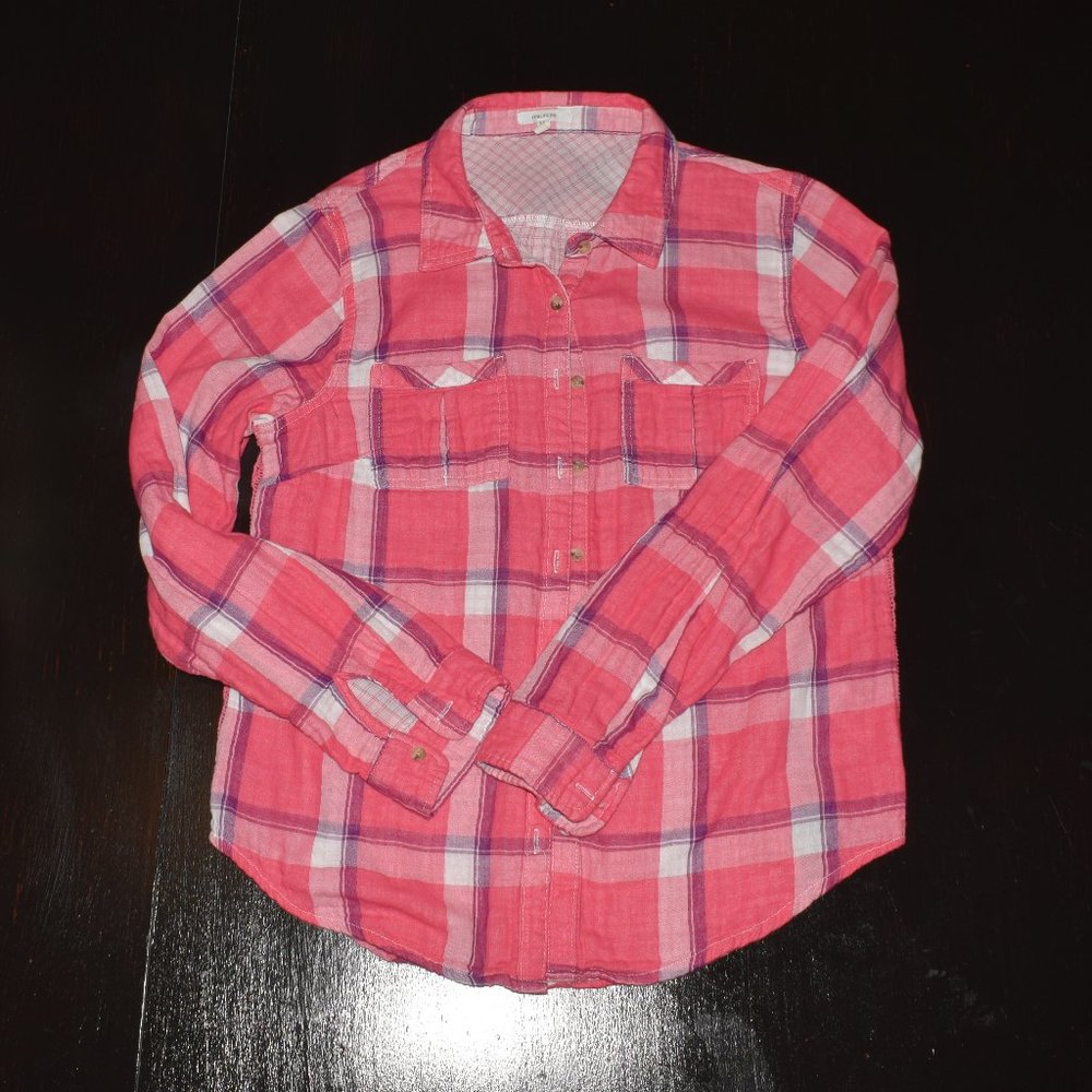 Cute Pink Plaid Maurices Button Up Shirt L